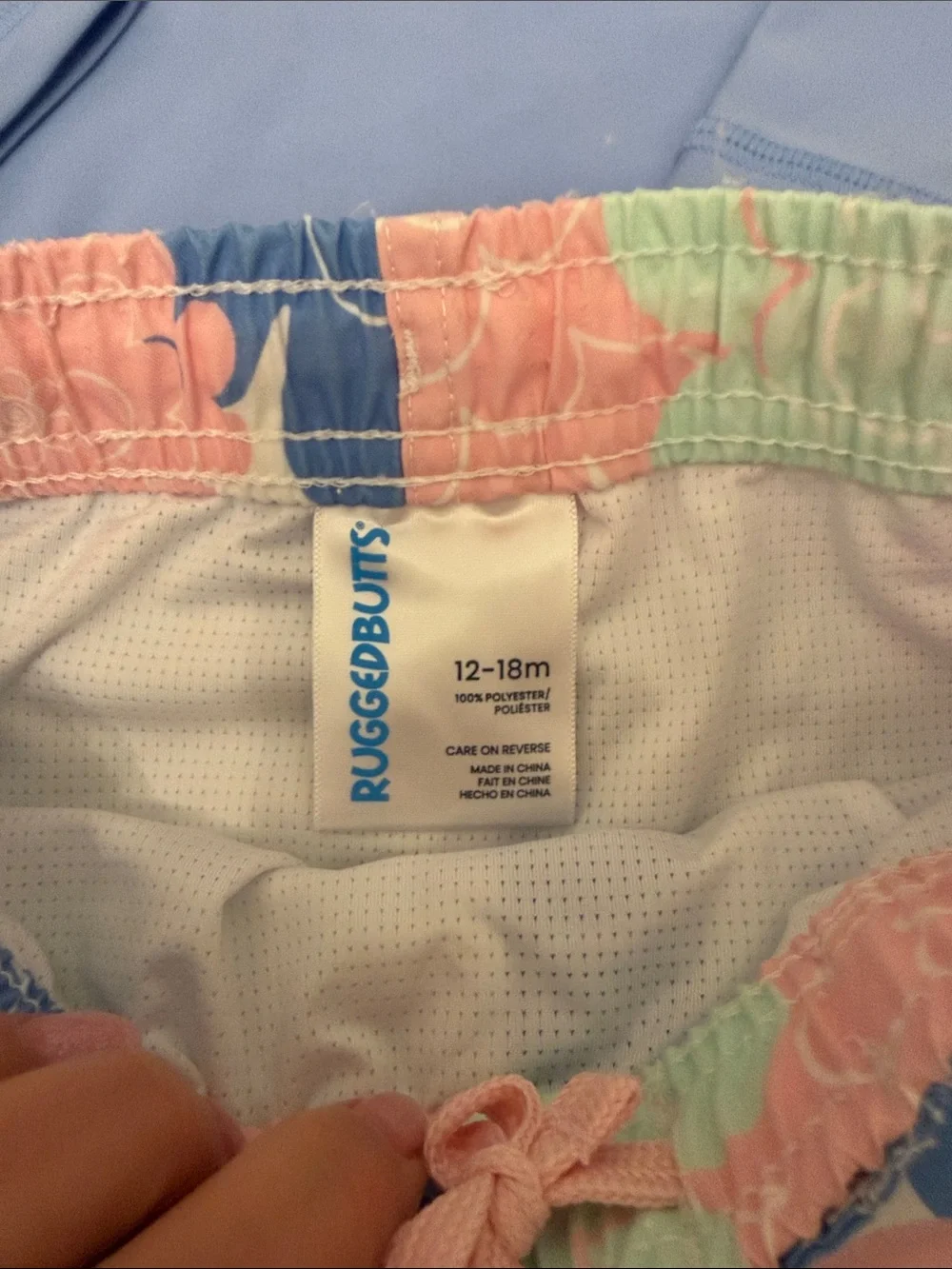 Girls' Light Blue Long-Sleeve Rashguard with Floral Swim Shorts